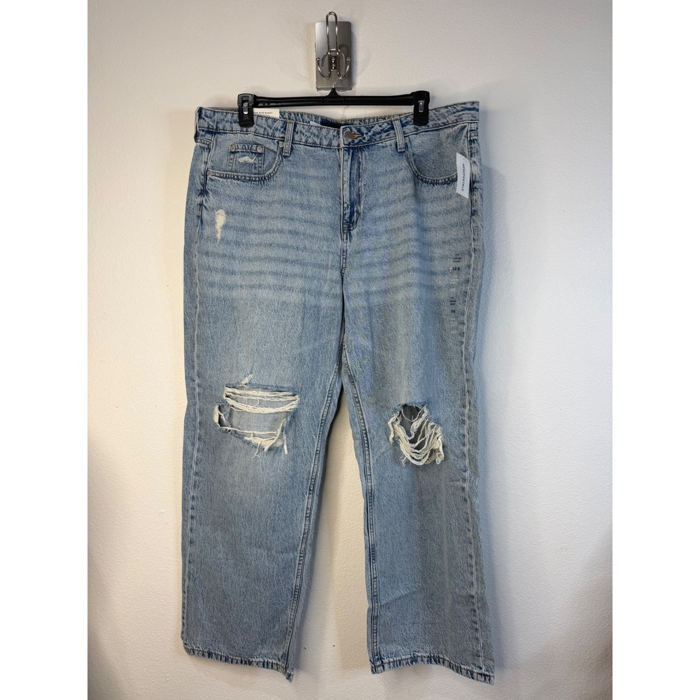 Aeropostale Low Rise Baggy Distressed Light Wash Jeans 18R Y2K Skater Jeans